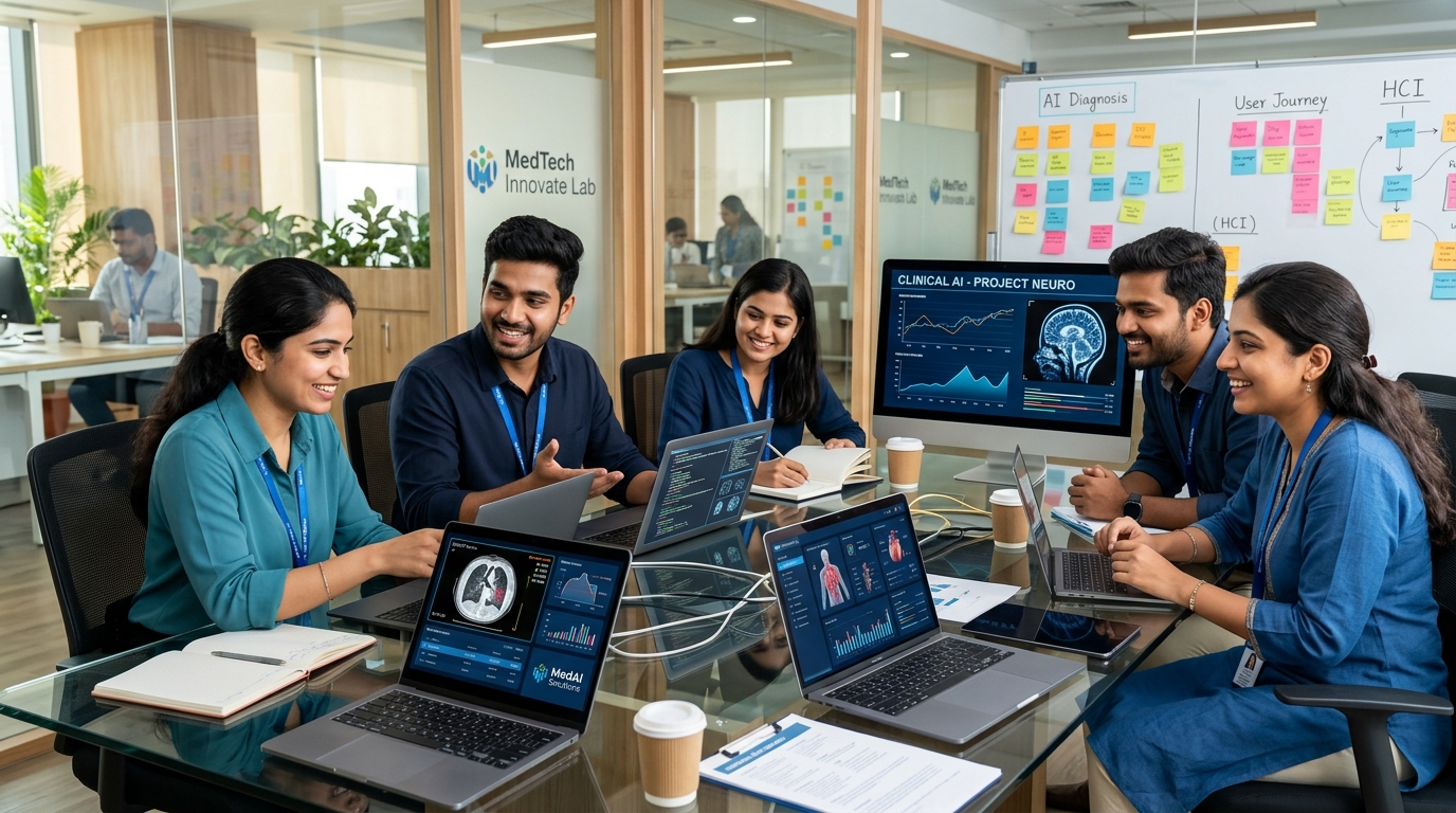 Team HPKGSAVV collaborating on Industra Medicose clinical AI